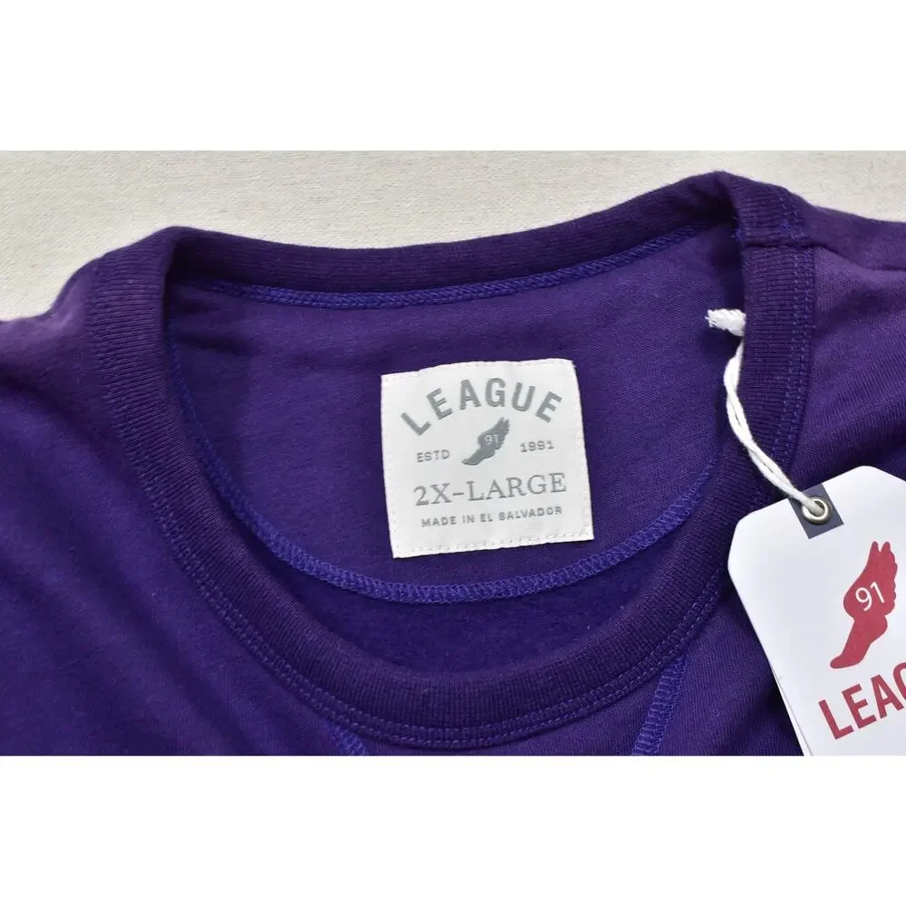 Men's K-State Wildcats League Purple Crewneck Sweatshirt Regular Size 2XL